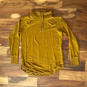 Tek Gear Mustard Long Sleeve Tunic Cowl Neck Top size Large
